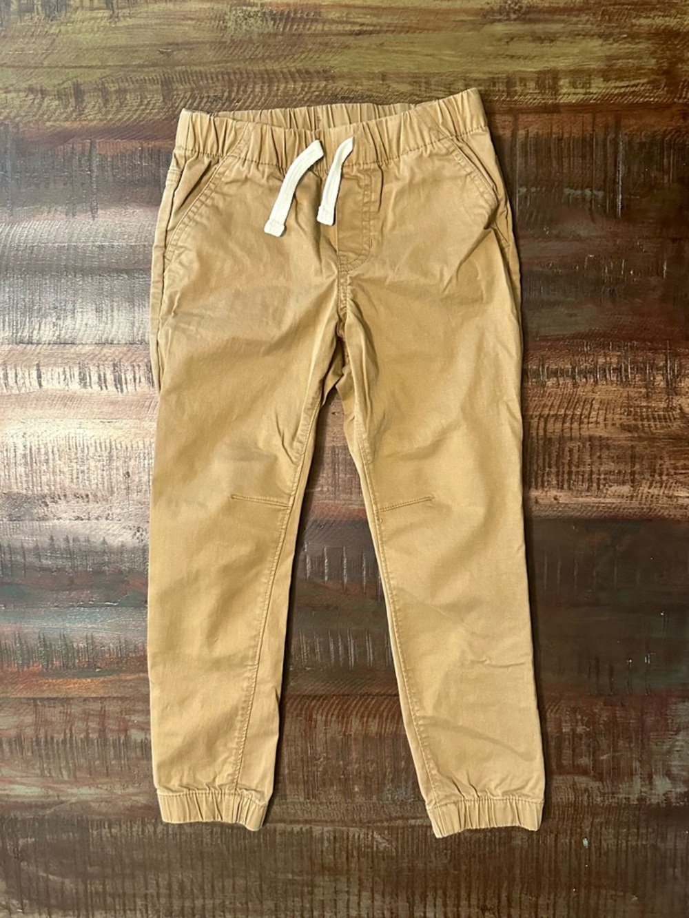 Cat & Jack Tan Jogger Pants with White Drawstring